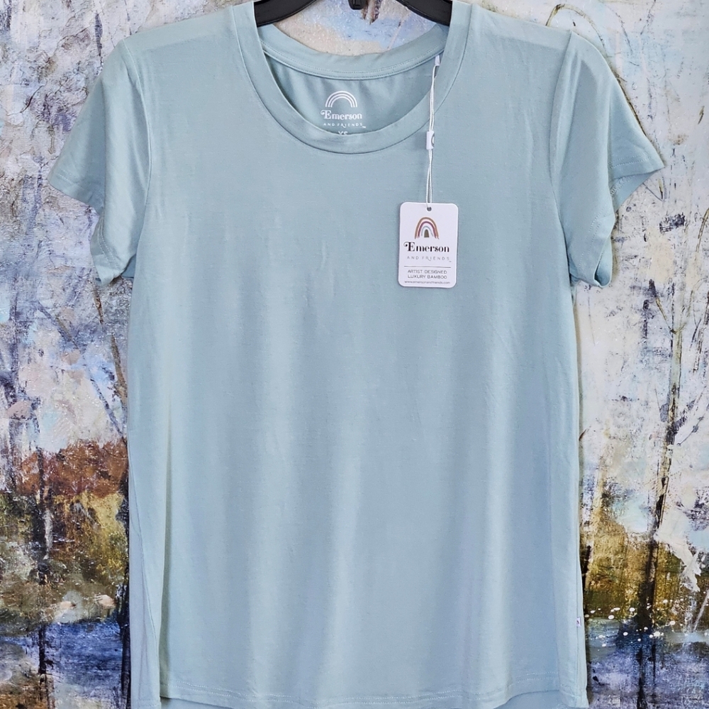 NWT Blue Surf Luxury Bamboo Short Sleeve Tee W"s Sz XS by Emerson & Friends